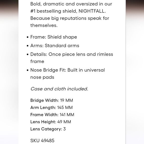 Quay Australia Nightfall Oversized Shield Polarized Sunglasses - Picture 4 of 9